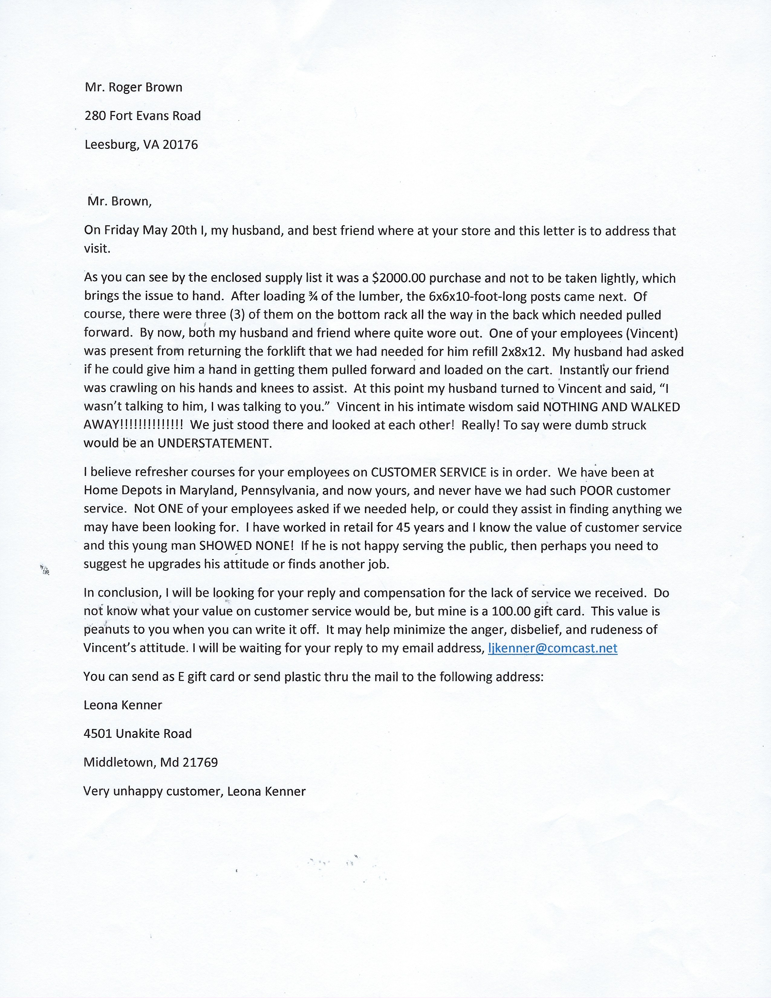 Home Depot Customer Service Complaints Department